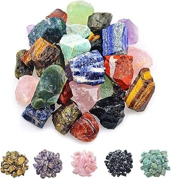 1 lb Bulk Assorted Stones Rough Stones - Large 1" Natural Raw Stones Crystal for Tumbling, Cabbing, Fountain Rocks, Decoration,Polishing, Wire Wrapping, Wicca & Reiki Crystal...