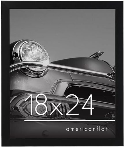 Americanflat 18x24 Poster Frame with Polished Plexiglass - Epic Collection - Gallery Wall Frames with Engineered Wood - Wide Photo Frame for Wall Display - Black