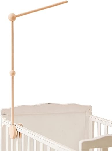 Baby Crib Mobile Arm, HBM 30 Inch Wooden Mobile Arm for Crib Mobile Hanger for Crib Baby Girl Nursery Decor (Crib Mobile Holder)