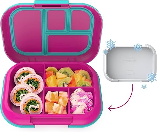 Bentgo® Kids Chill Leak-Proof Lunch Box - Included Reusable Ice Pack Keeps Food Cold; 4-Compartment Bento Lunch Container; Microwave/Dishwasher Safe; 2 Year Manufacturer's...