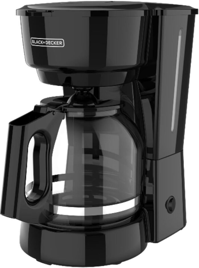 BLACK+DECKER 12-Cup Coffee Maker with Easy On/Off Switch, Easy Pour, Non-Drip Carafe with Removable Filter Basket, Black