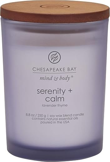 Chesapeake Bay Candle Medium Jar Scented Candle, Serenity + Calm (Lavender Thyme), Home Décor, Orange, Gifting Idea, Burn Time of 50 Hours