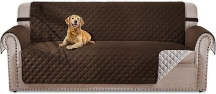 Couch Cover Sofa Covers Washable Couch Covers for 3 Cushion Couch Sofa Pet Friendly Couch Covers for Dogs Reversible Sofa Cover (68" Sofa, Chocolate/Beige)