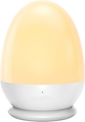 JolyWell Baby Night Light for Kid, Portable Egg Nightlight with Stable Charging Pad, Touch Nursery Night Lamp for Breastfeeding, Toddler Night Light for Bedroom, Timer Setting,...