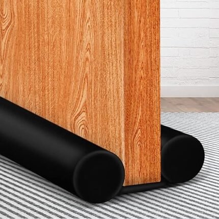 MAXTID Under Door Draft Blocker Black Door Draft Stopper 38" Noise Reducer Breeze Light Cold Air Guard Sound Proof Door Sweep 32" 36" 38" Weather Stripping Door Bottom Seal...