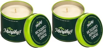 Murphy's Naturals Mosquito Repellent Candle | DEET Free | Made with Plant Based Essential Oils and a Soy/Beeswax Blend | 30 Hour Burn Time | 9oz | 2 Pack