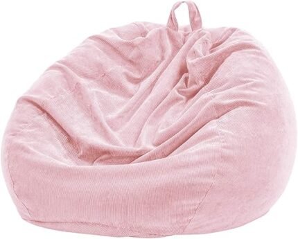 Nobildonna 3 ft Bean Bag Chair Cover (No Filler) for Adults and Kids, 300L Extra Large Stuffed Animal Storage Bean Bag Washable Soft Premium Corduroy Stuffable Bean Bag Cover...