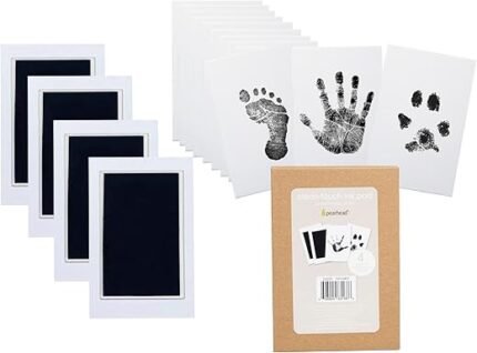 Pearhead Clean-Touch Ink Pad Kit, Mess-Free Inkless Handprint and Footprint Pad with Impression Cards, Suitable for Babies and Pets, Perfect Keepsake for Newborns and Small...