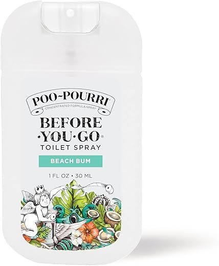 Poo-Pourri Before-You-Go Toilet Spray, Beach Bum, 1 Fl Oz Pocket Travel Size - Coconut, Orchid and Toasted Praline