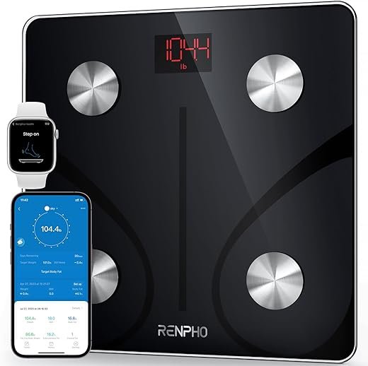 RENPHO Smart Scale for Body Weight, FSA HSA Eligible, Digital Bathroom Scale BMI Weighing Bluetooth Body Fat Scale, Body Composition Monitor Health Analyzer with Smartphone App,...