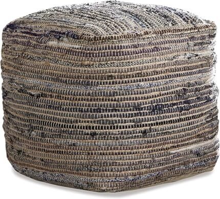 Signature Design by Ashley Absalom Hemp Pouf, 16 x 16 Inches, Multicolored