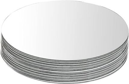 Suwimut Set of 12 Round Mirror Trays, 10 Inch Circle Mirror Candle Plates Glass Mirror Tiles for Table Centerpieces, Crafts, Wedding, Party, Christmas Decorations