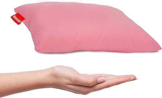 Urban Infant Pipsqueak Small Pillow - Mini 11 x 7 in - Tiny Pillow for Travel, Dogs, Toddlers, Kids, Lumbar, Knees and Neck - Pink