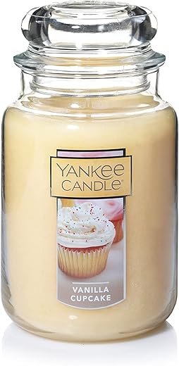 Yankee Candle Company 00609032519490 Vanilla Cupcake Scented 22oz Single Wick Candle, Over 110 Hours of Burn Time, Ideal for Creating Relaxing Ambience & Holiday Gifting,...