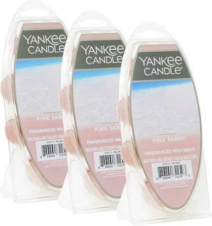 Yankee Candle Pink Sands Wax Melts, 18 in Total (3 Packs of 6), Light Pink for Candle Making and Home Fragrance