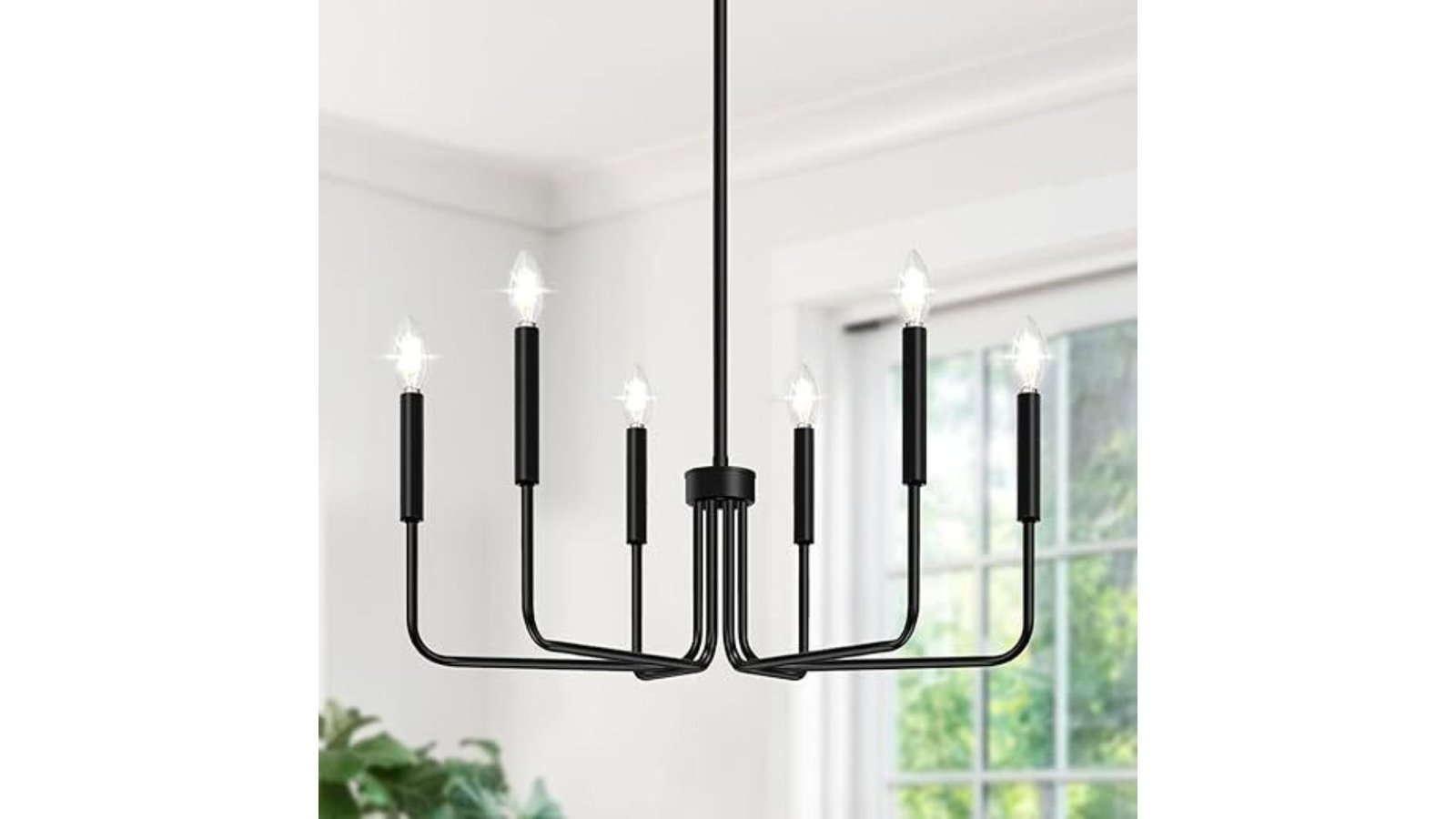 Black 6-Light Farmhouse Chandelier: Stylish Lighting for Modern Homes