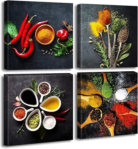 Colorful Spices Canvas Wall Art: A Vibrant Delight