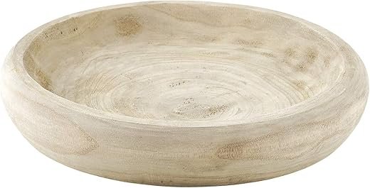 Hand Carved Paulownia Wood Serving Bowl: Artisan Elegance for Your Table