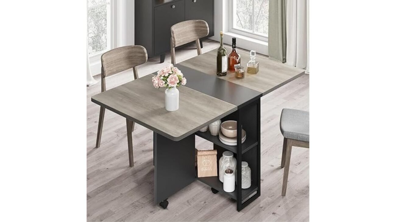 IDEALHOUSE Folding Drop Leaf Dining Table