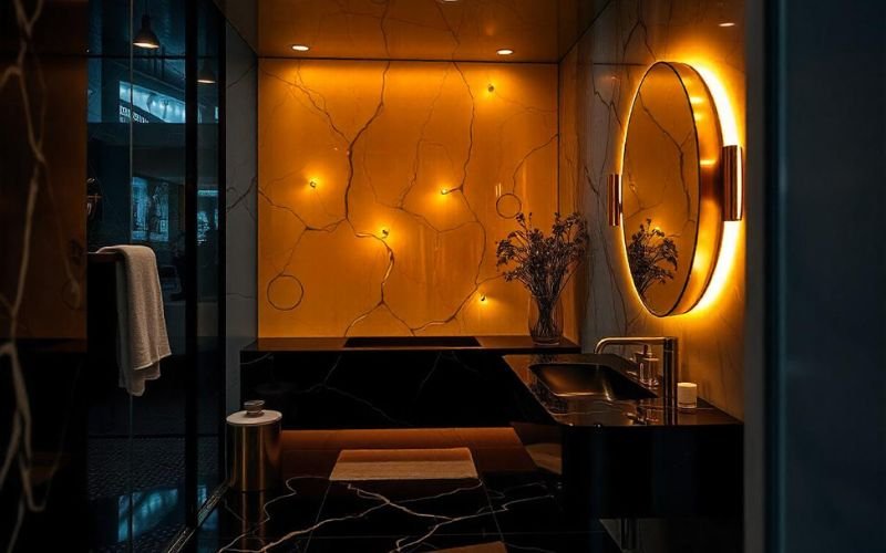 Black, White & Gold Bathroom Decor