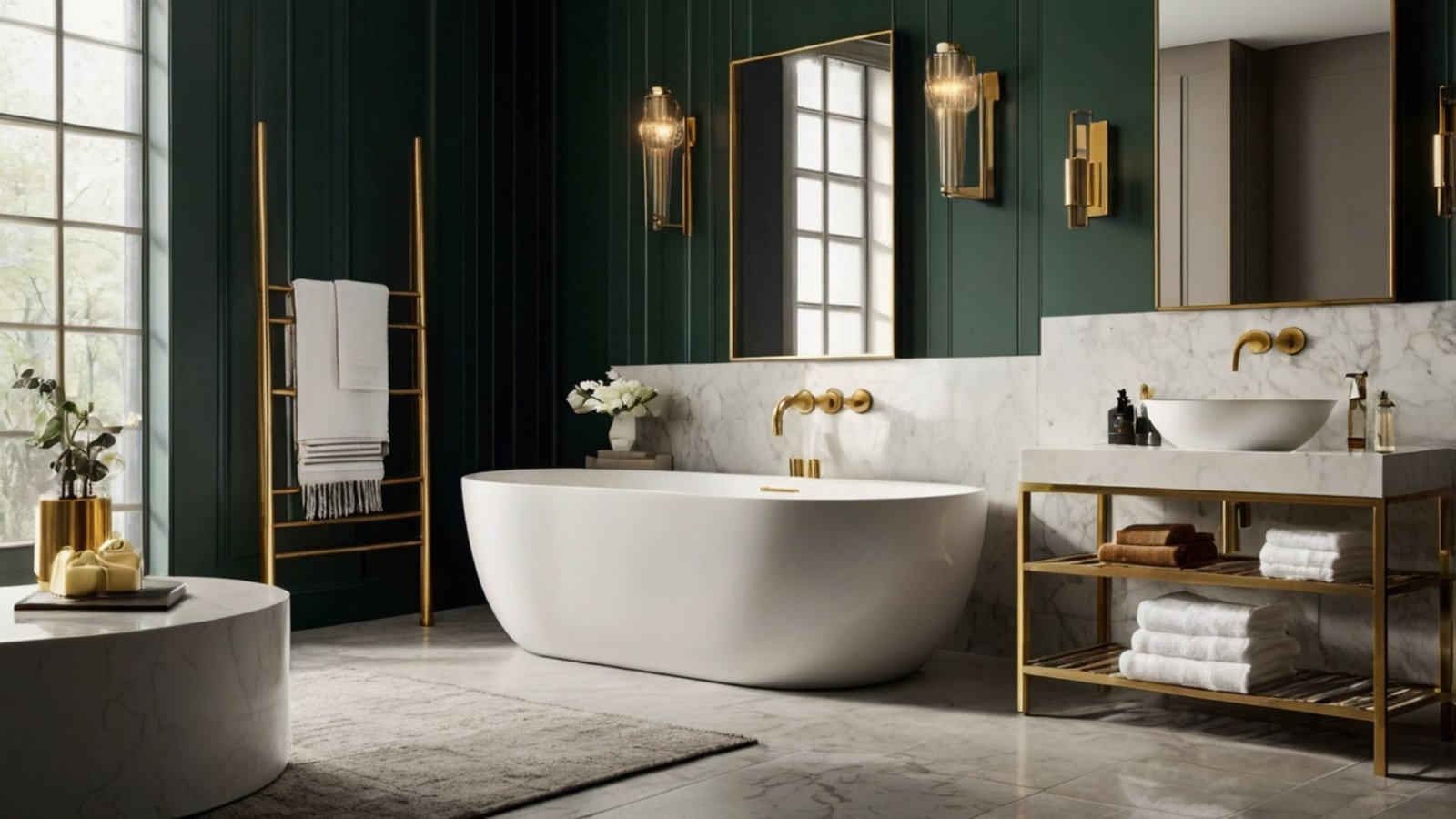 Black, White & Gold Bathroom Decor