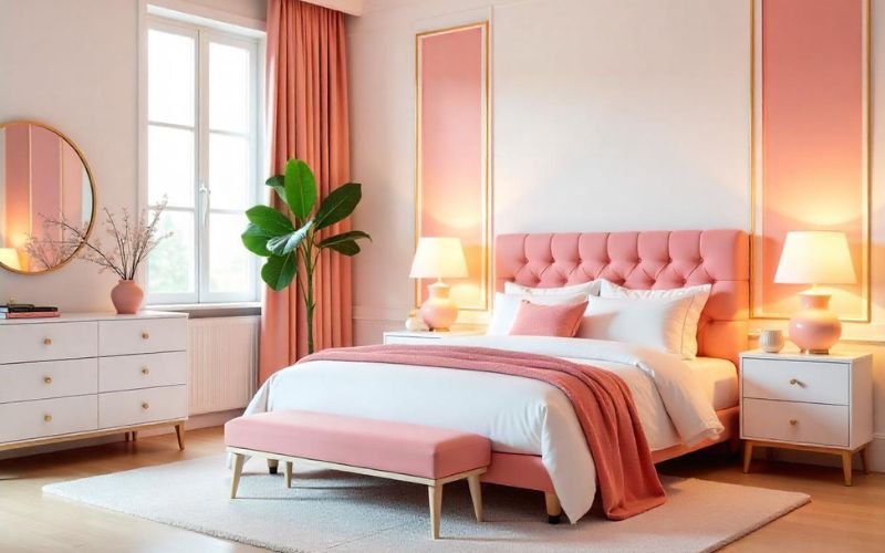 Pink and White Bedroom