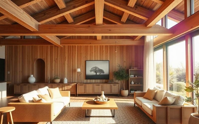 Wood Beam & Plank Ceiling Design