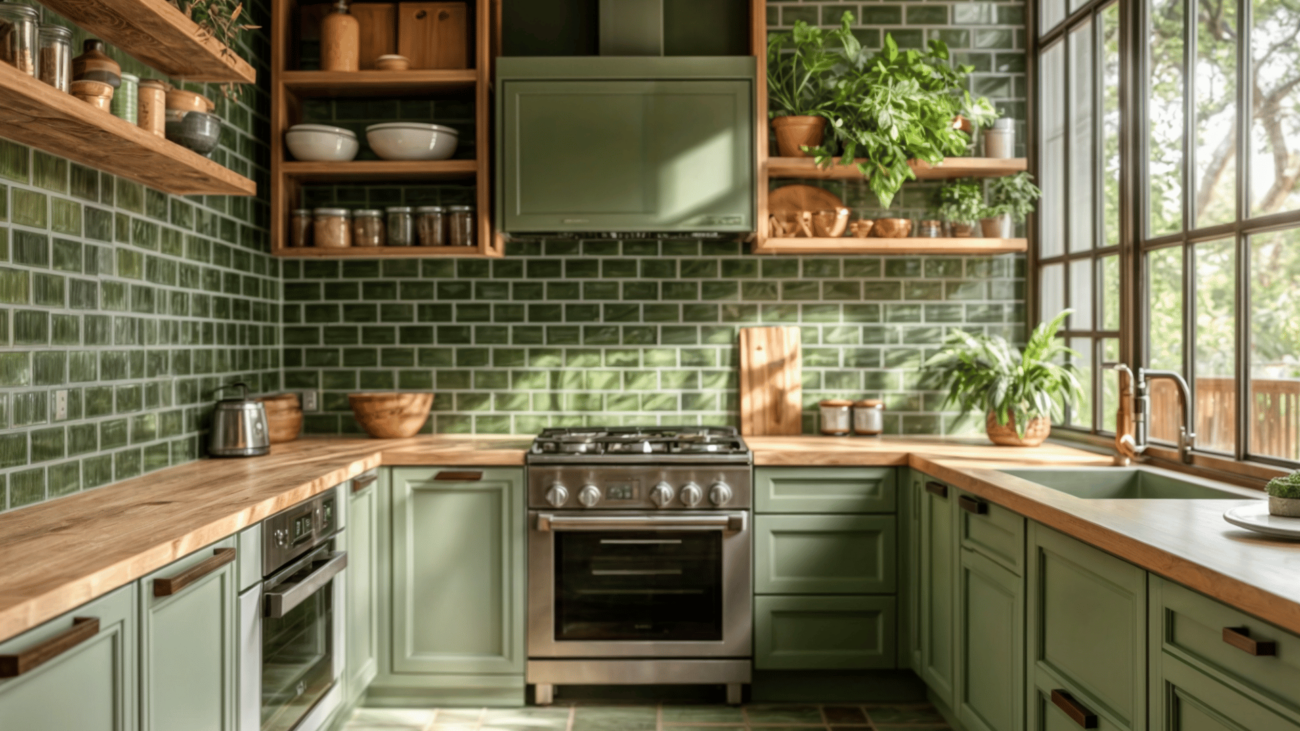 Elegant Green Kitchen