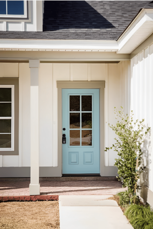 Blue Green Front Door