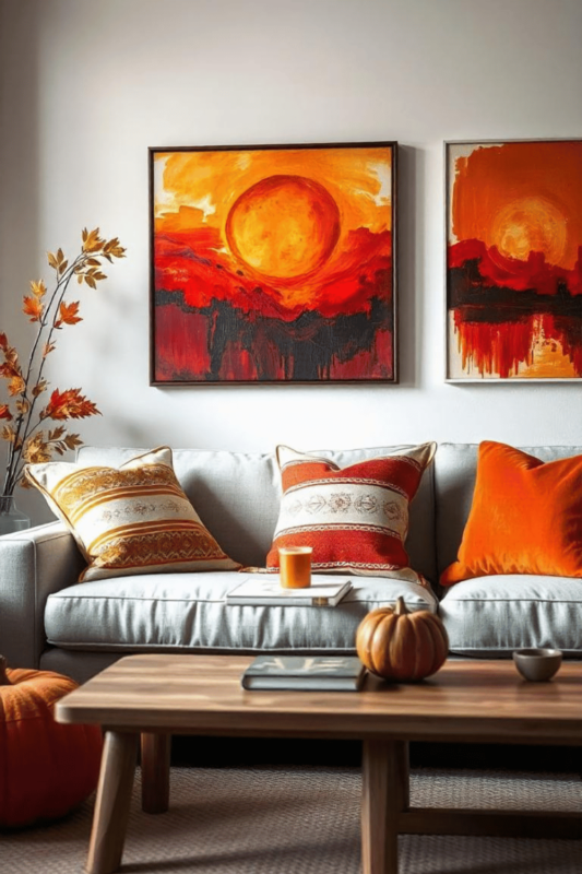 Cozy Decor Orange Red