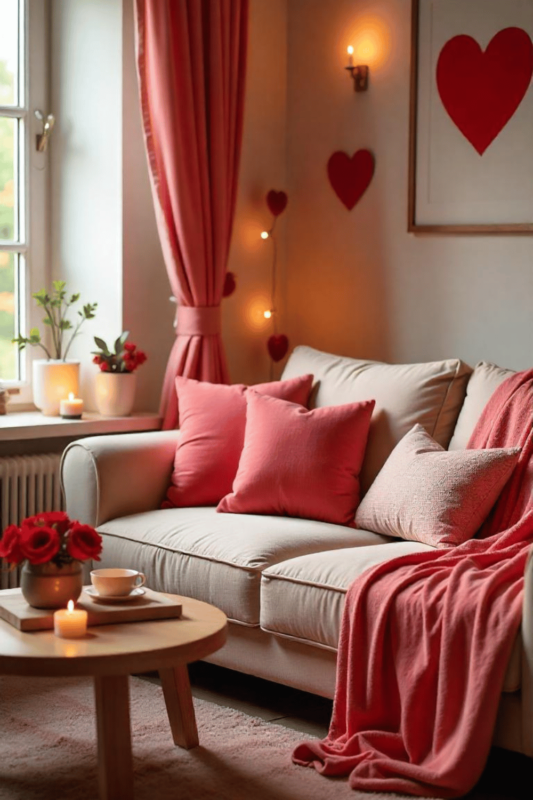 Valentine's Day Living Room Decor